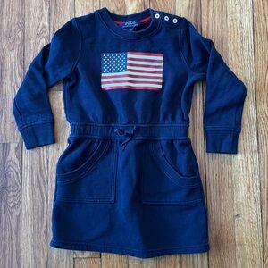 Polo Ralph Lauren Girls’ American Flag Dress Navy Blue Size 4/4T